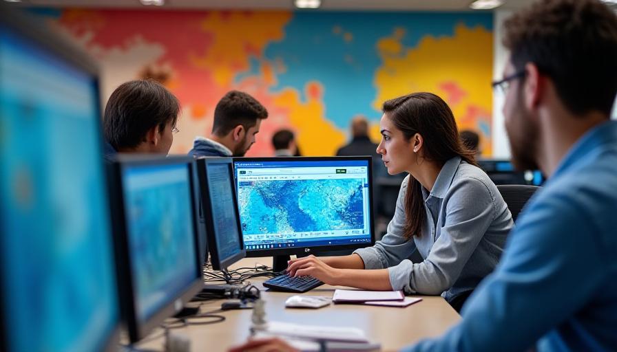 The LIQUIDS SUPPLY CHAIN, LLC dispatch team working in a colorful, modern office